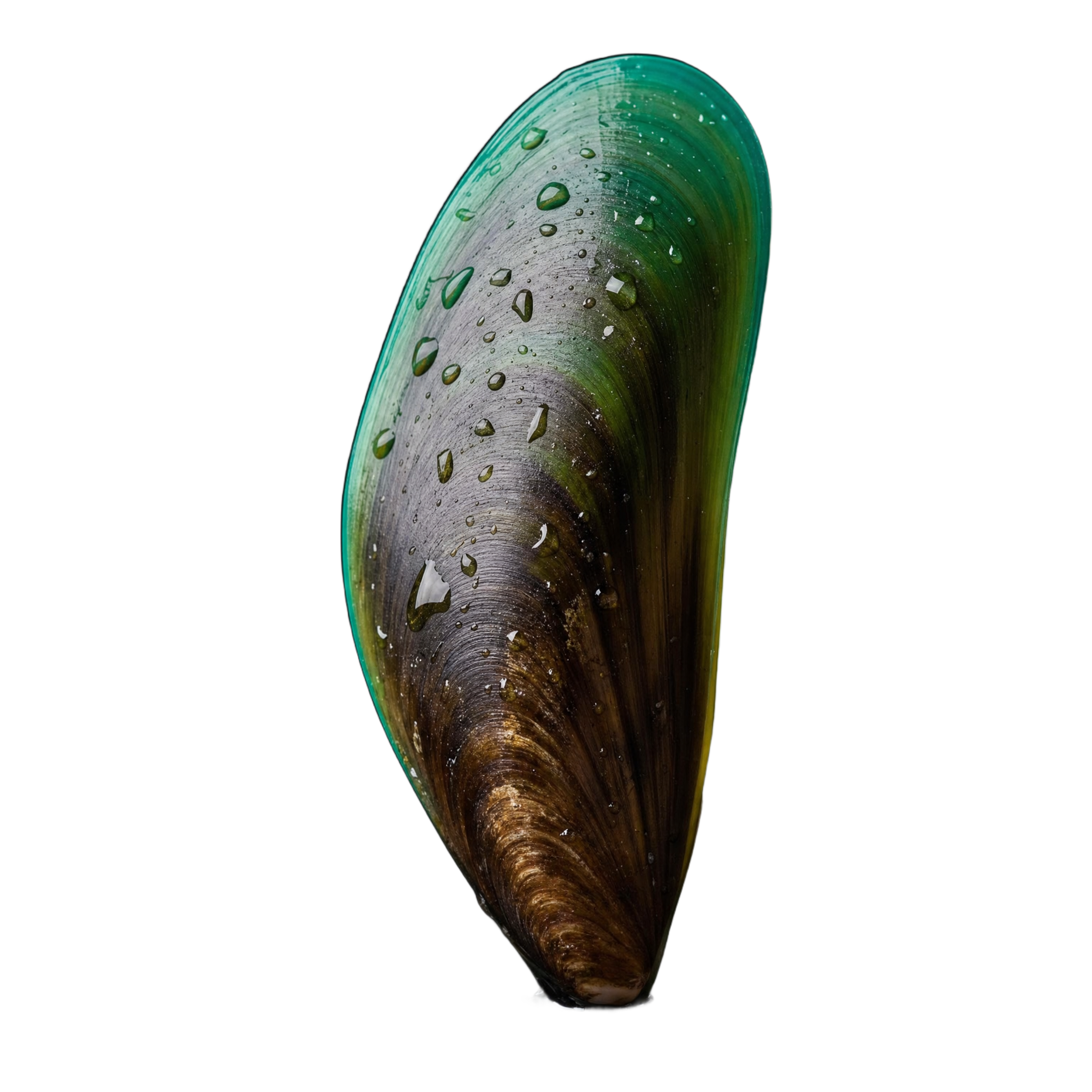 New Zealand green-lipped mussel, vivid iridescent green edge