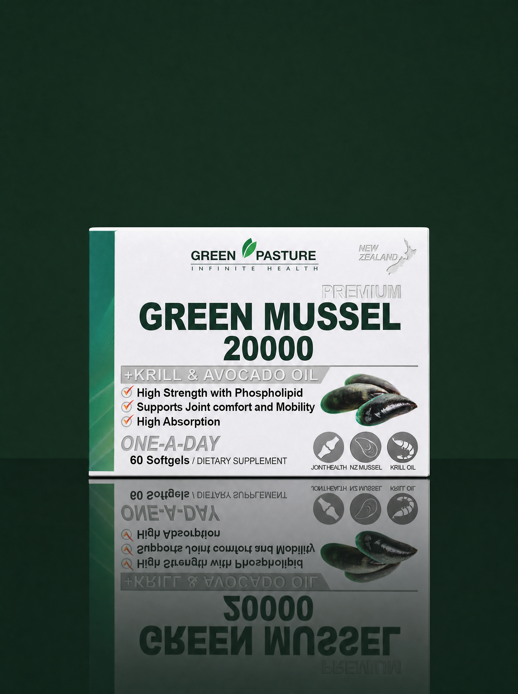 Green Pasture Green Mussel 20000 bottle